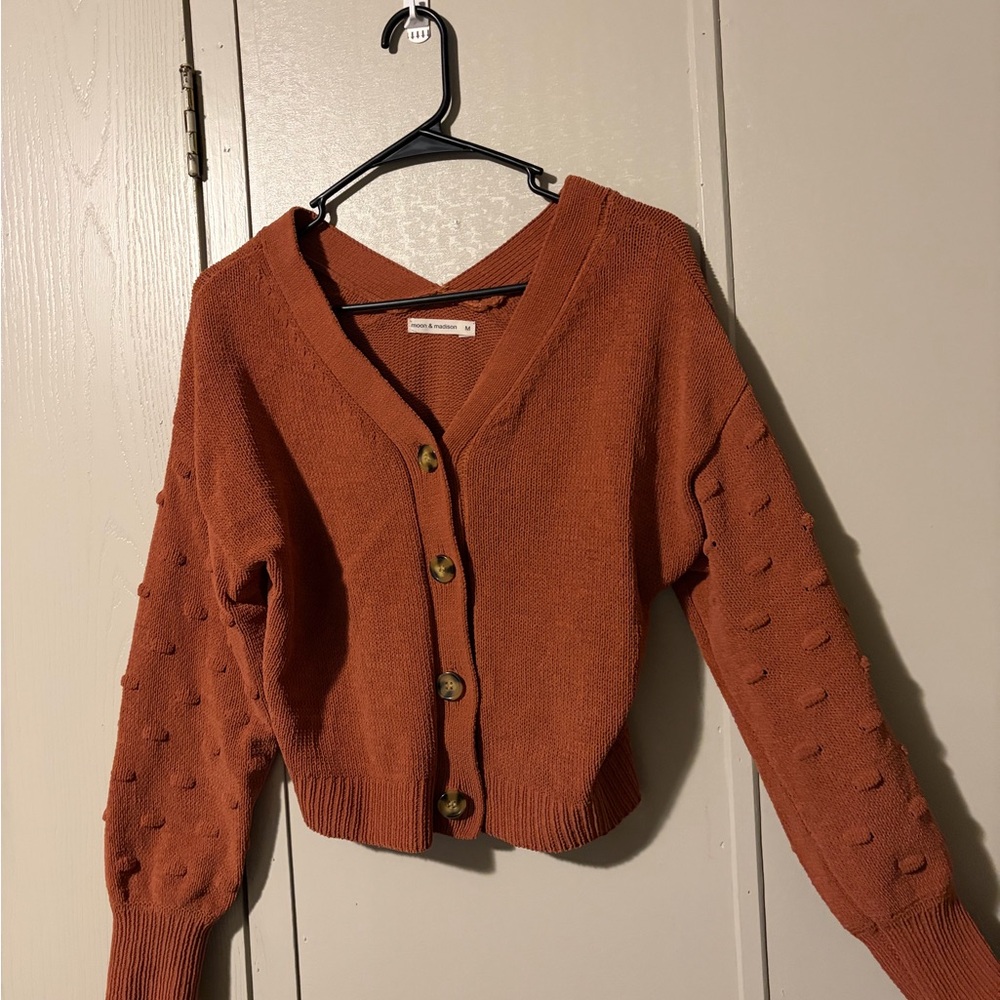 Moon & Madison Burnt Orange Cardigan
